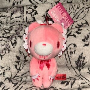 Gloomy Bear Pink Plush Bear bonnet Keychain Charm